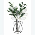 Youngs 20 in. Metal Wire Vase Wall or Table Decor with Metal Leaves 12182